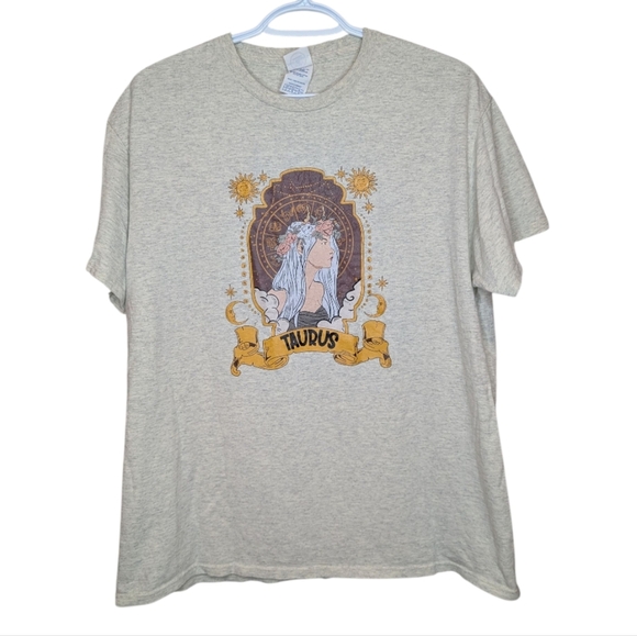Delta Pro Weight Heathered Taurus Astrology T Shirt Women Large Feminine - Picture 1 of 9